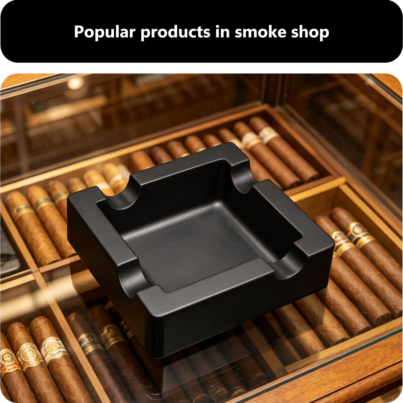 Ash Tray Outdoors, Cigar Outdoor Ashtray for Patio Decor, Cigar Smoking Accessories for Men, Ashtray for Outside Patio with 4 Holder, Ashtrays for Smokers Indoor, Men Cigars to Smoke