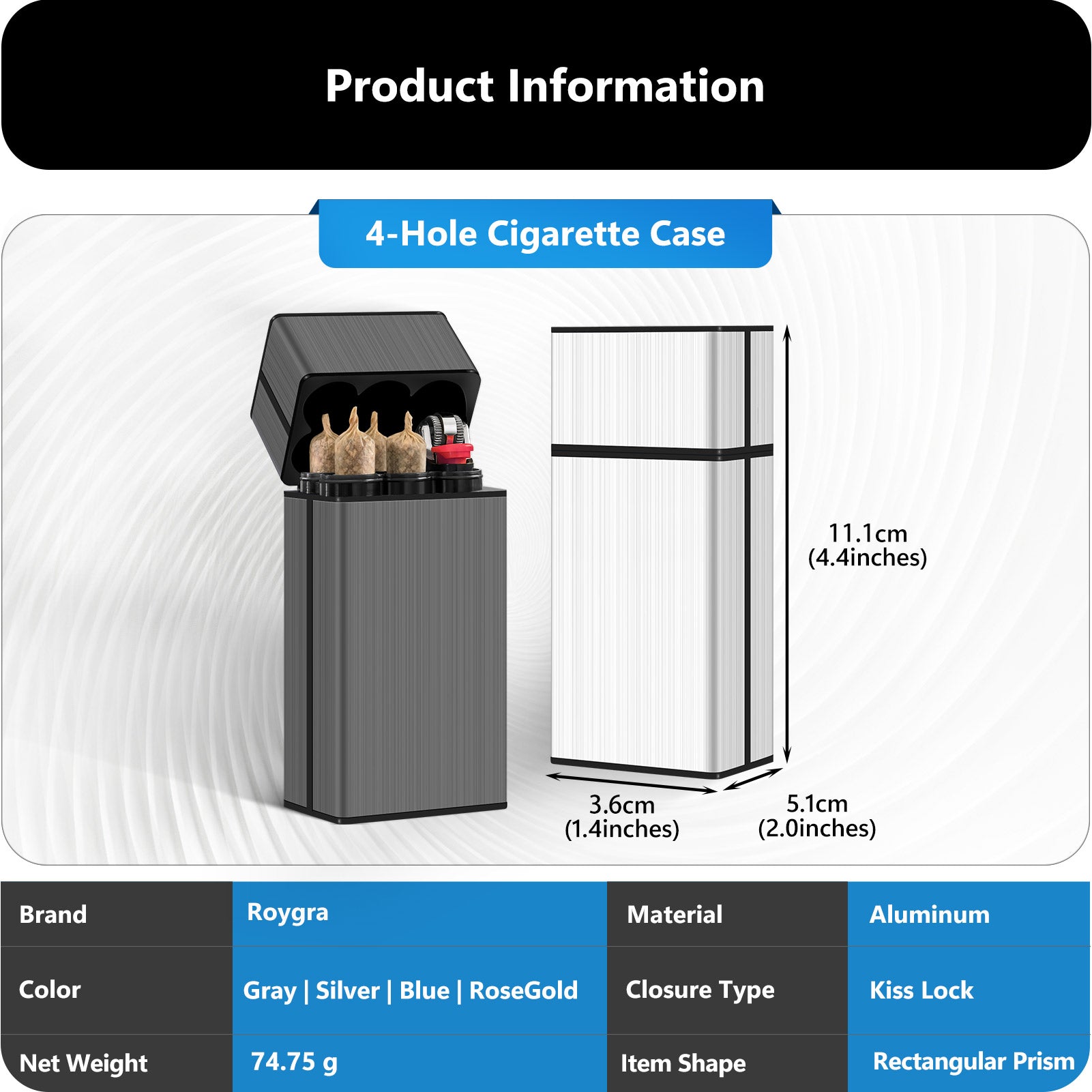 King Size Pre-roll Cone Holder Case