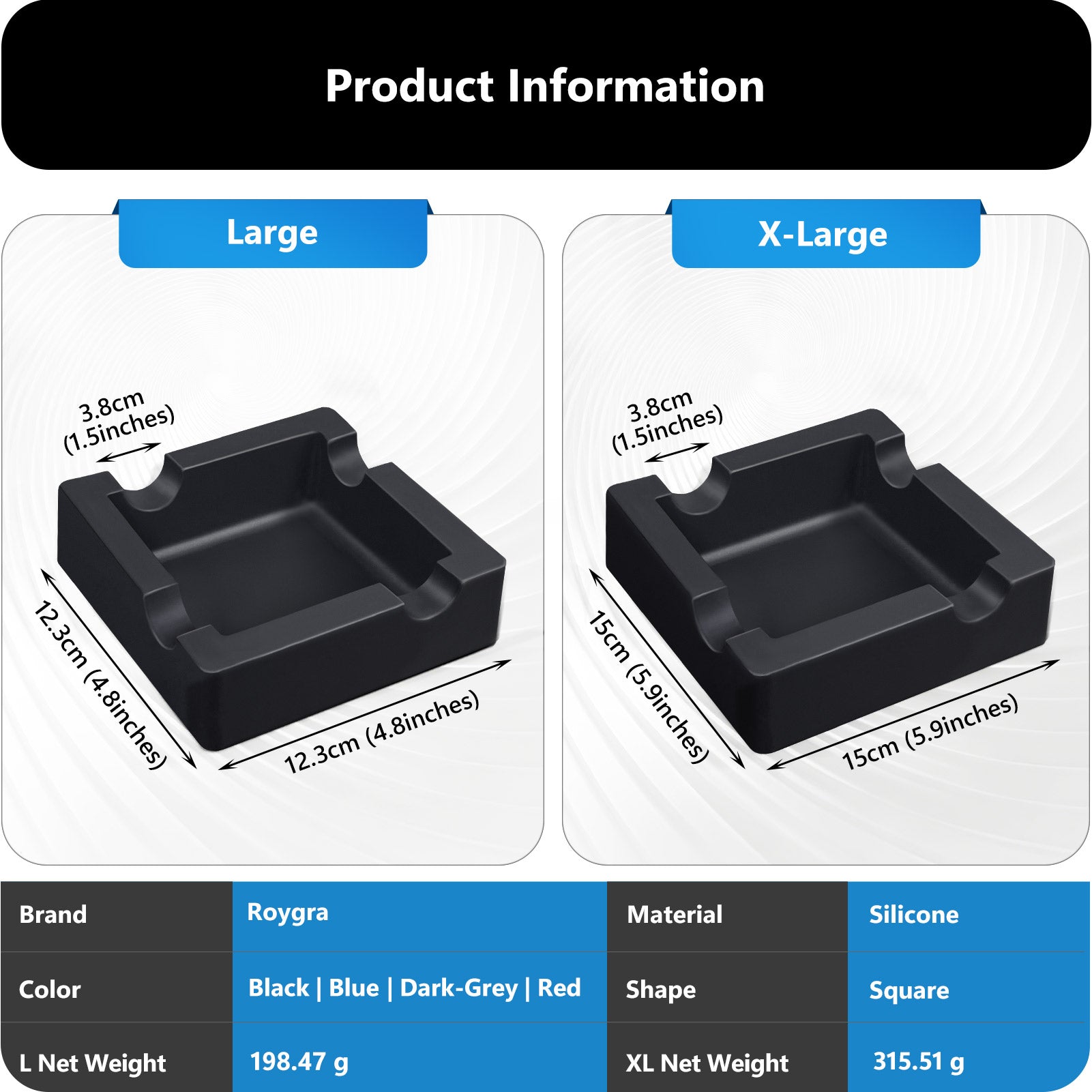Ash Tray Outdoors, Cigar Outdoor Ashtray for Patio Decor, Cigar Smoking Accessories for Men, Ashtray for Outside Patio with 4 Holder, Ashtrays for Smokers Indoor, Men Cigars to Smoke