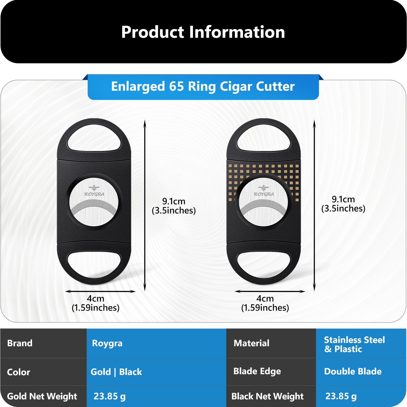 Enlarged 65 Ring Cigar Cutter