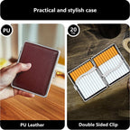 Cigarettes Smoking Accessories for Smoke, Metal & Leather Box for Regular, King Size and 100mm 100's