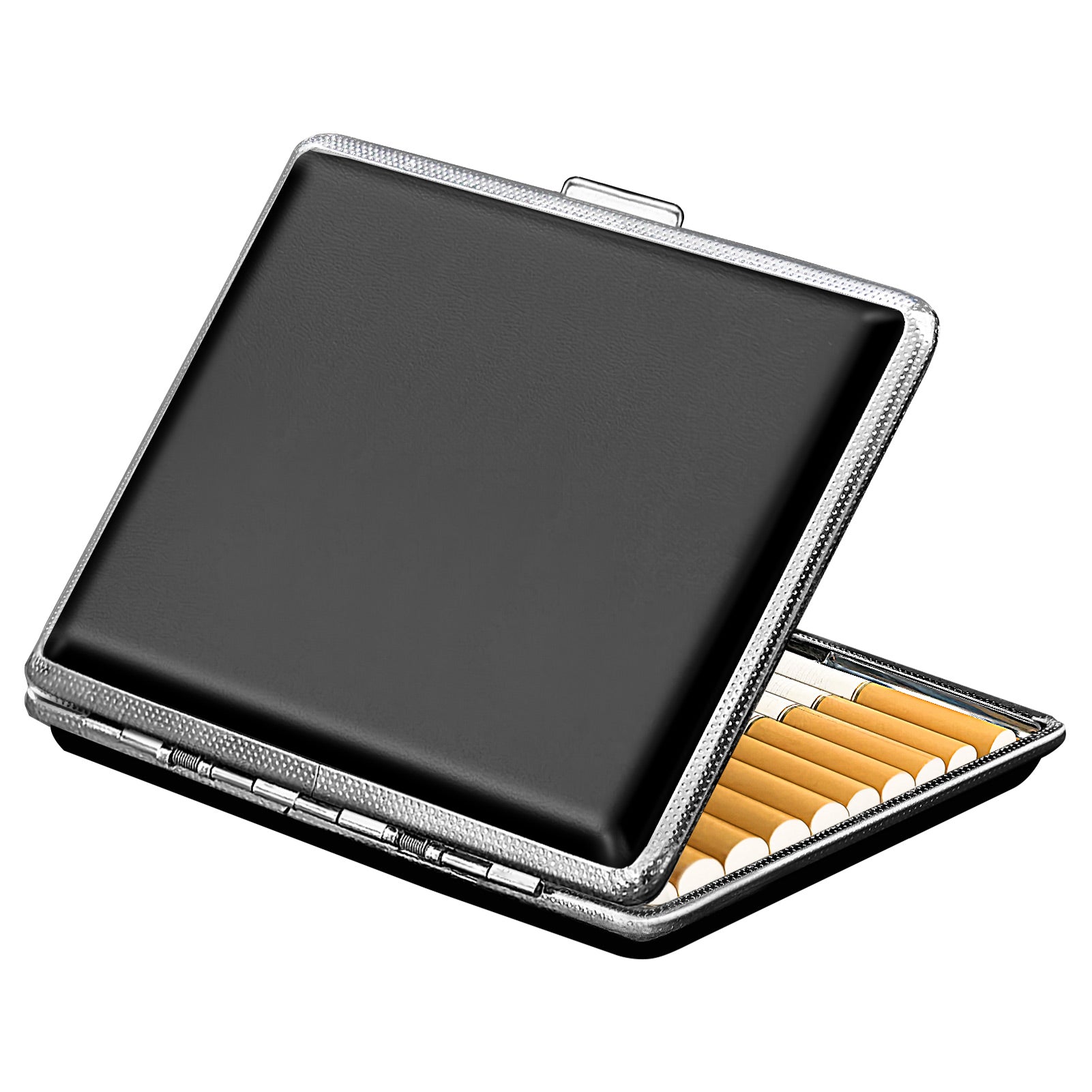 Cigarettes Smoking Accessories for Smoke, Metal & Leather Box for Regular, King Size and 100mm 100's
